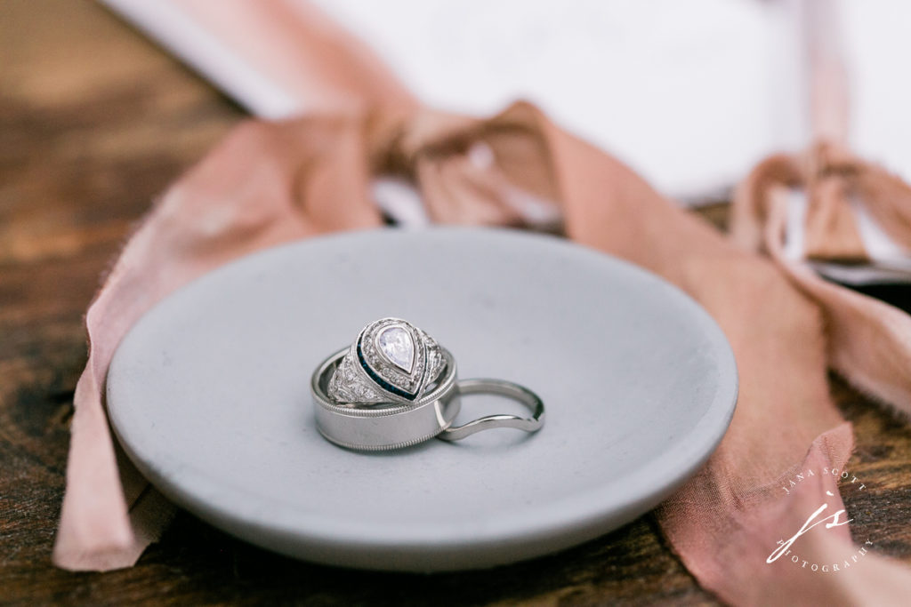 wedding rings in a dish