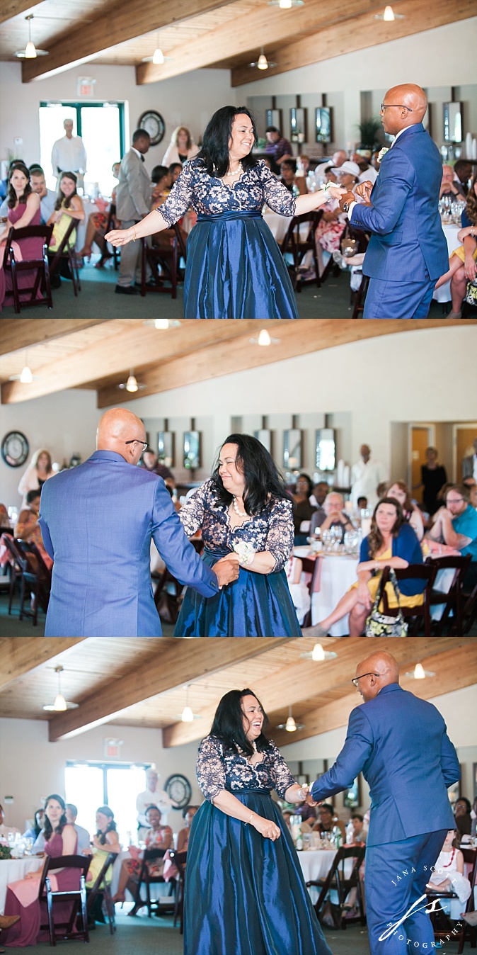 mother of the groom dances with her son